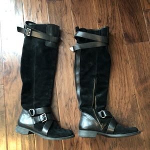 DKNY suede over the knee boots